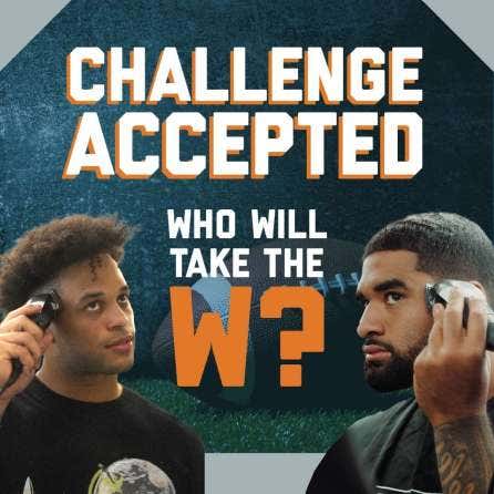 Challenge Accepted: Rival Football Players Go Head-to-Head and Give At-Home Haircuts the Old #CollegeTry