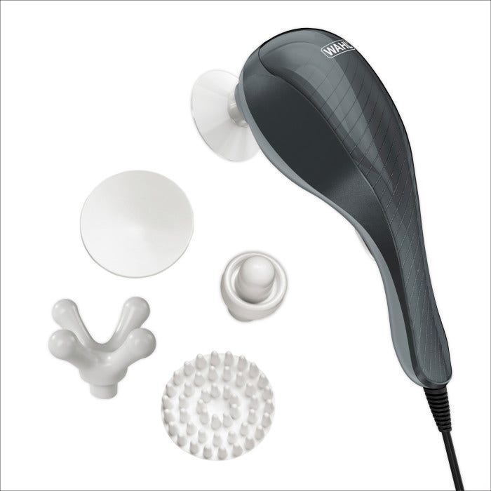 Wahl Dual Rotation Vibratory Therapeutic Handheld Corded Massager with Variable Speed Providing Medium to Intense Kneading Action to Relieve Symptoms