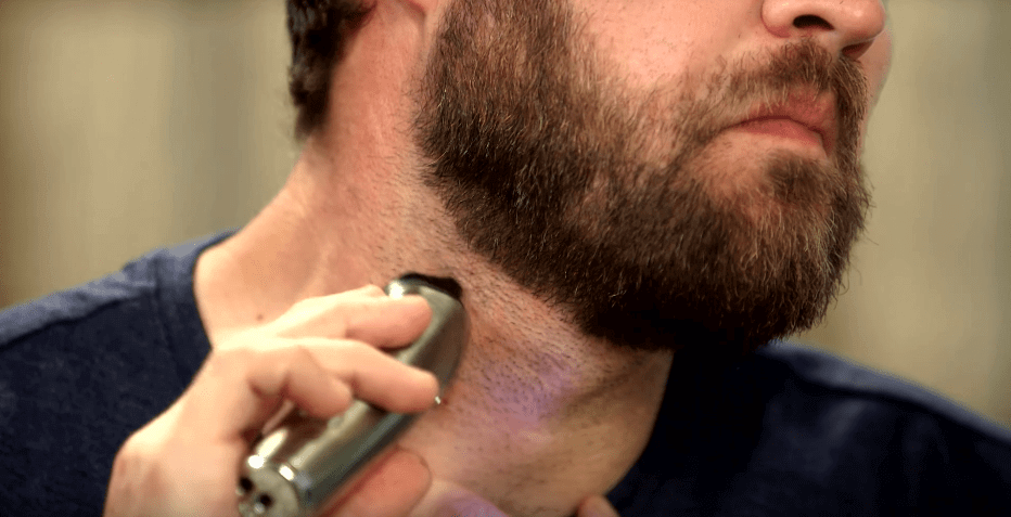 Man shaving neck