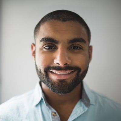 A man with a buzz haircut.