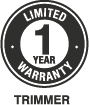 Trimmer 1 year Warranty