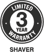 Shaver 3 years Warranty